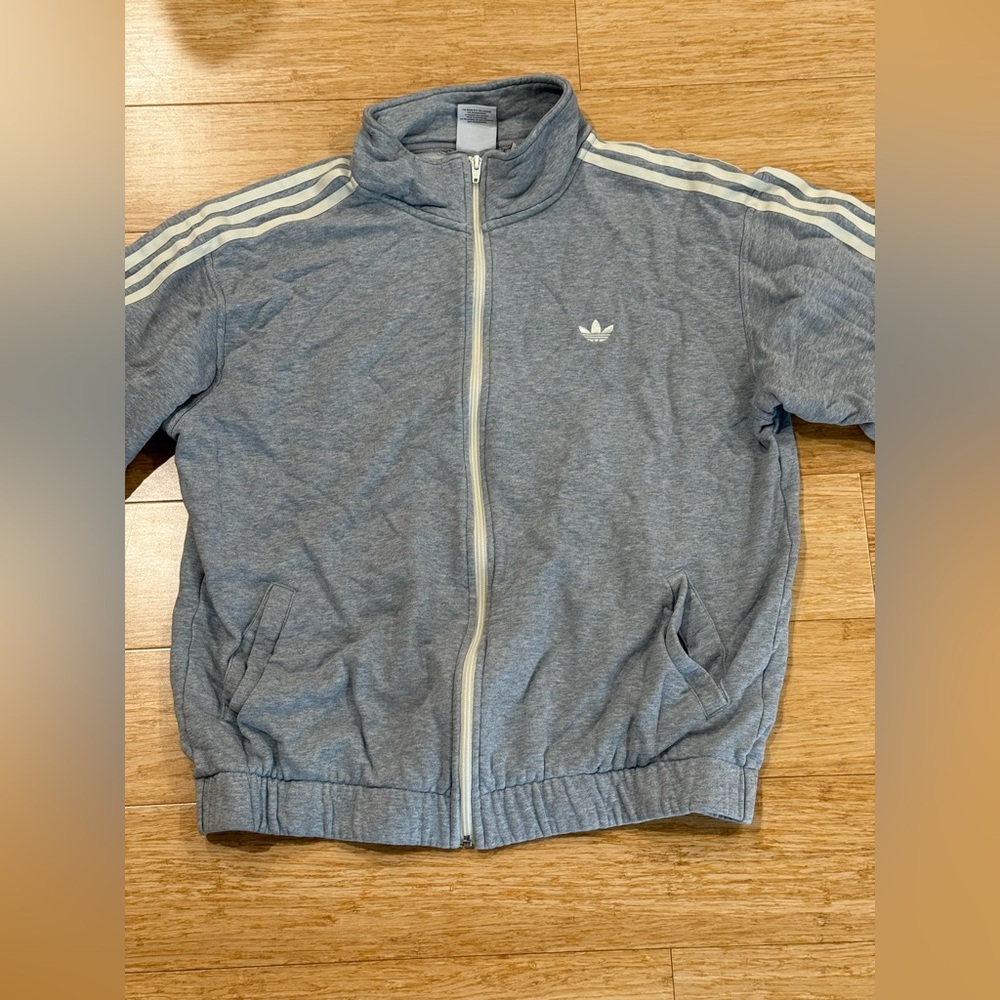 Adidas Gray zip-up Sweater